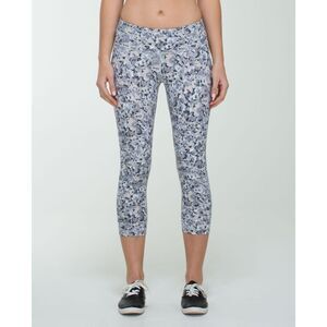 Lululemon Wunder Under Crop Not So Petite Fleur Silver Spoon Sz 6